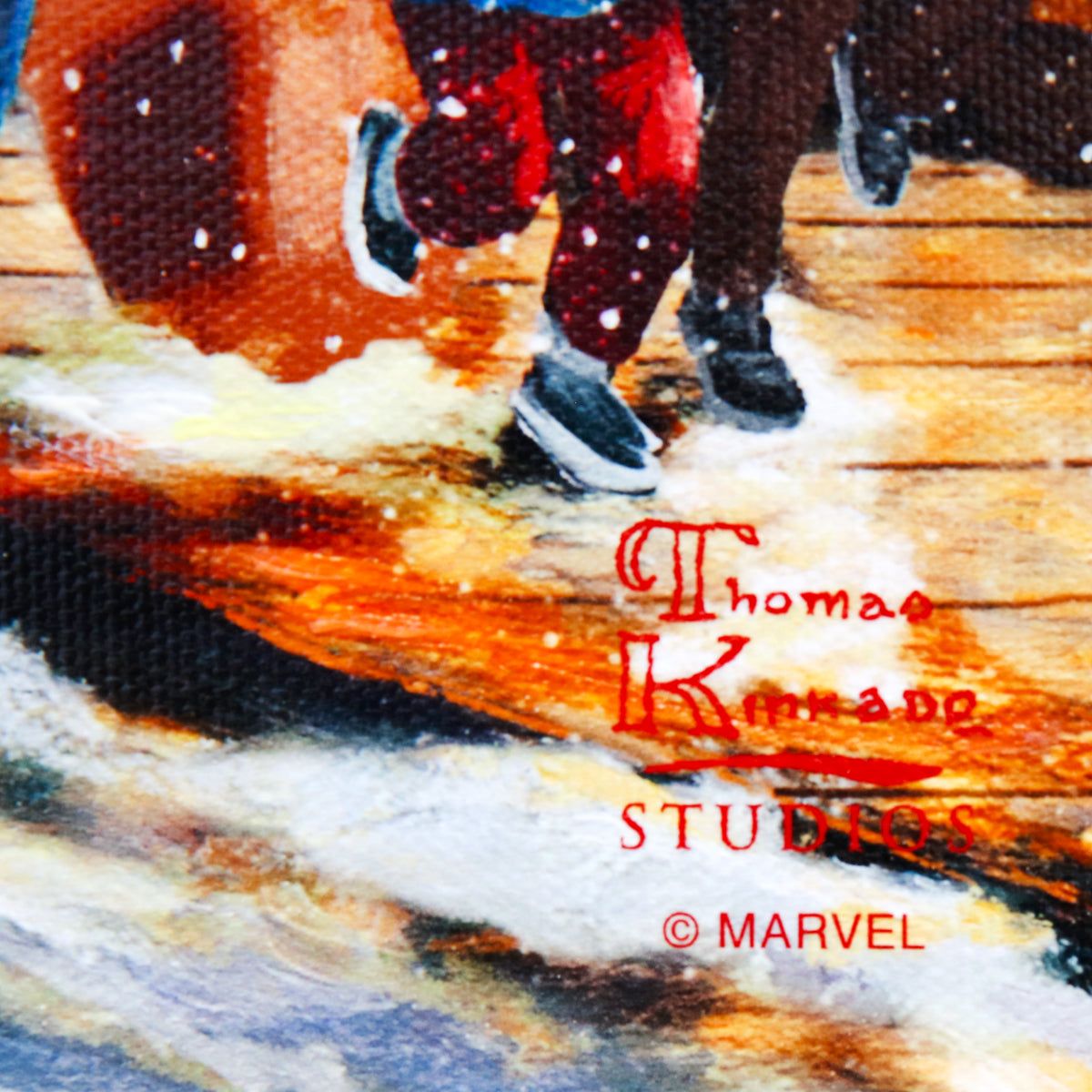 Thomas Kinkade- Hand Embellished Giclee on Canvas "Deadpool- Snow Day"