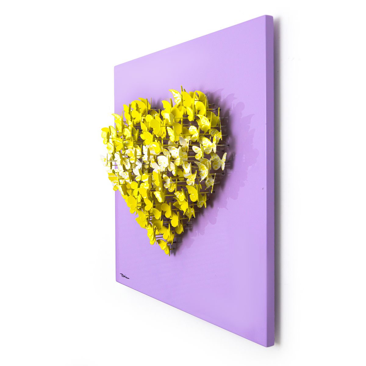Patricia Govezensky- Original 3D Metal Art on Wood "Heart"