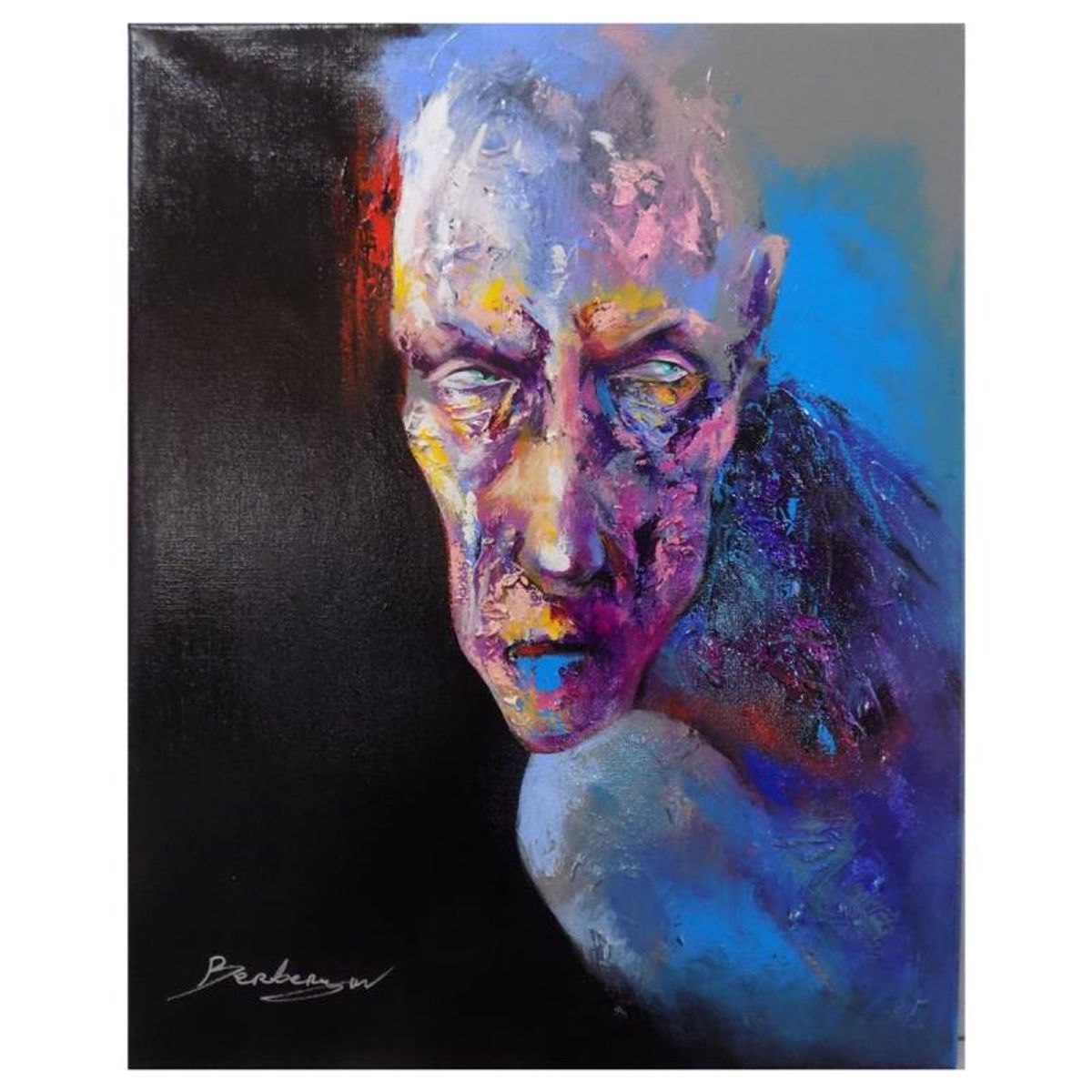 Berberyan, "I Will Not Change" Hand Signed Original Painting on Canvas with Letter of Authenticity.