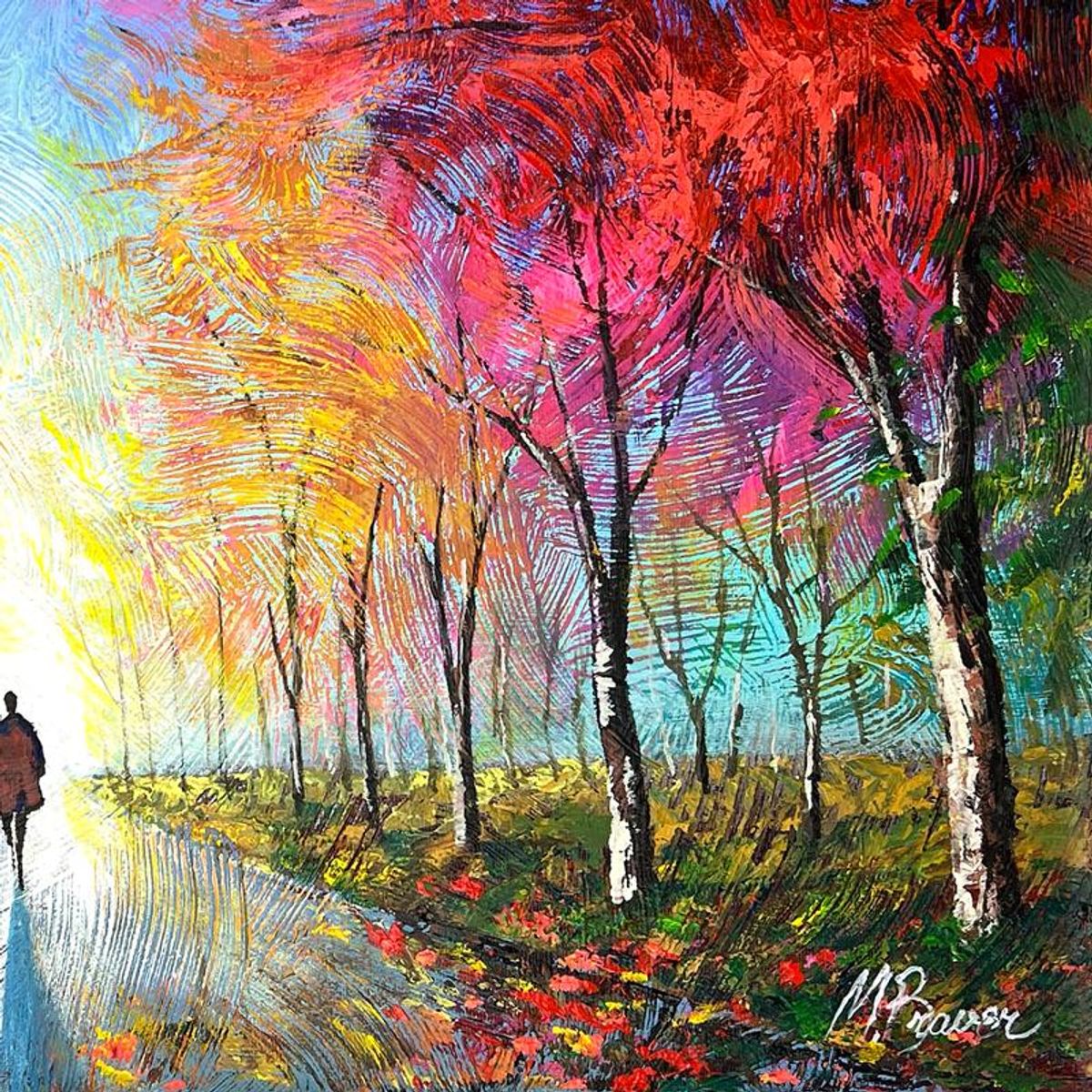 Mark Braver Hand Signed Original Painting on Canvas with Letter of Authenticity.