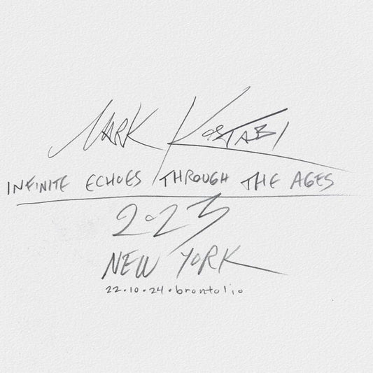 Mark Kostabi, "Infinite Echoes Through the Ages" Framed Original Drawing on Paper, Hand Signed with Certificate of Authenticity