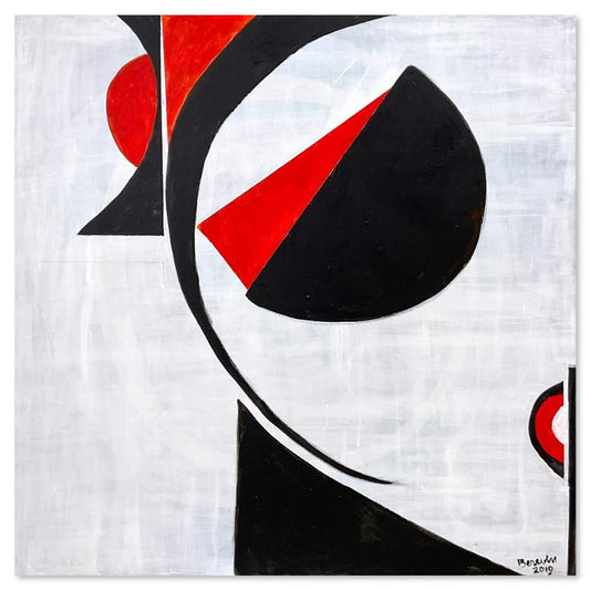 Milton Berwin (1925-2023), Original Painting on Canvas (40" x 40"), Hand Signed with Letter of Authenticity.