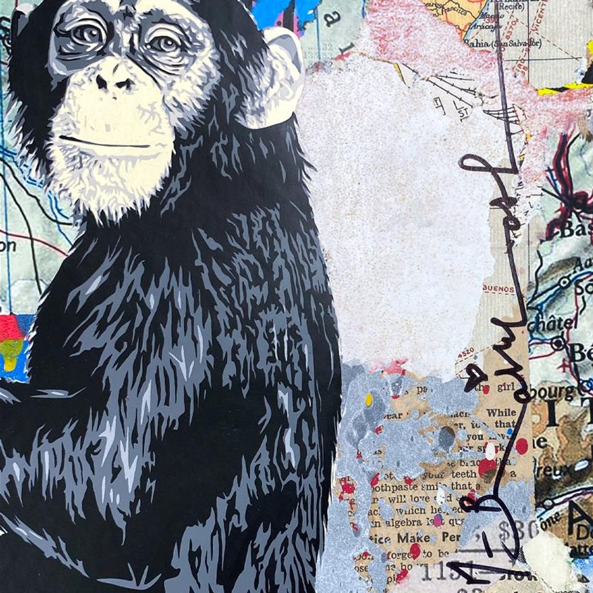 Mr. Brainwash, "Everyday Life" Framed Unique (UNIQ) Mixed Media, Hand Signed with Certificate of Authenticity.