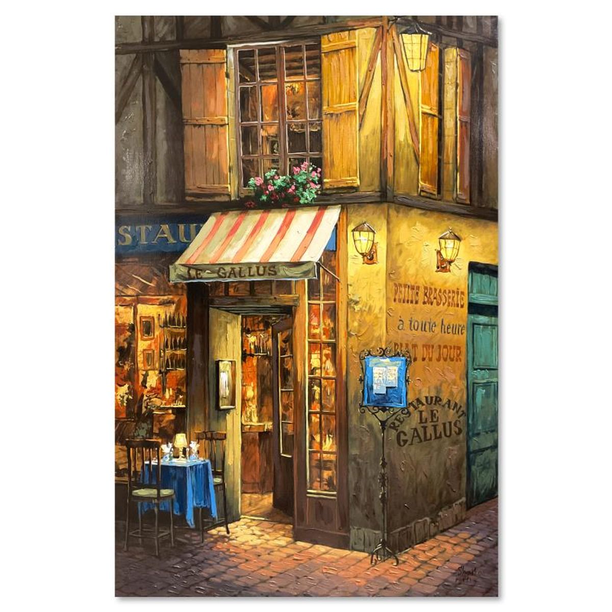Viktor Shvaiko, "Night from the Window" Hand Embellished Limited Edition Publisher's Proof on Canvas (38" x 25"), Numbered 1/1 and Hand Signed with Letter of Authenticity.
