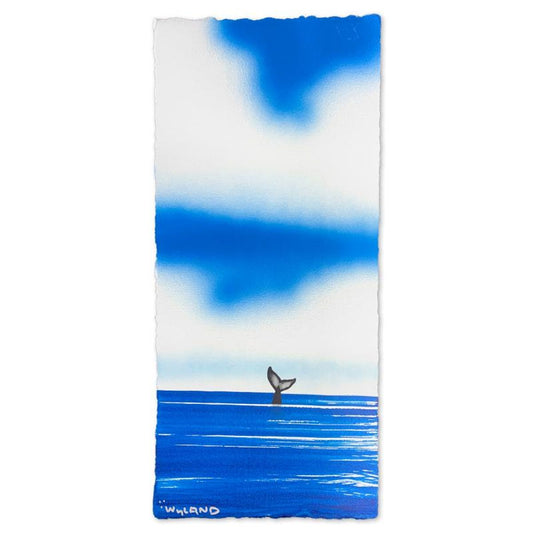 Wyland, "Fluke" Framed, Hand Signed Original Painting with Letter of Authenticity.
