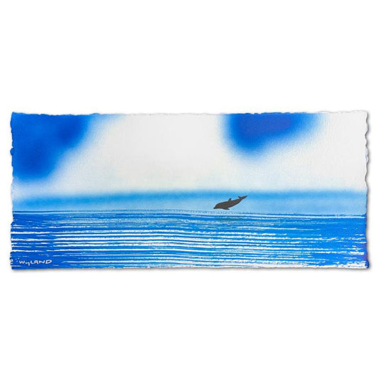 Wyland, "Dolphin" Framed, Hand Signed Original Painting with Letter of Authenticity.