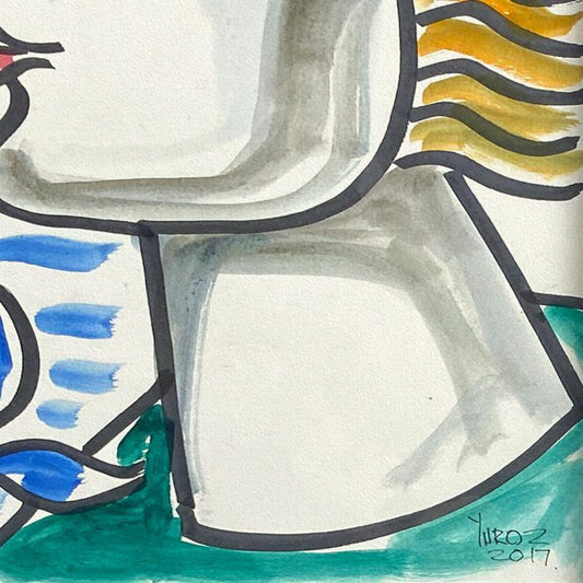 Yuroz, Framed Original Painting, Hand Signed with Letter of Authenticity.