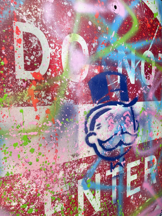 E.M Zax- 1/1 unique hand painted metal Street sign