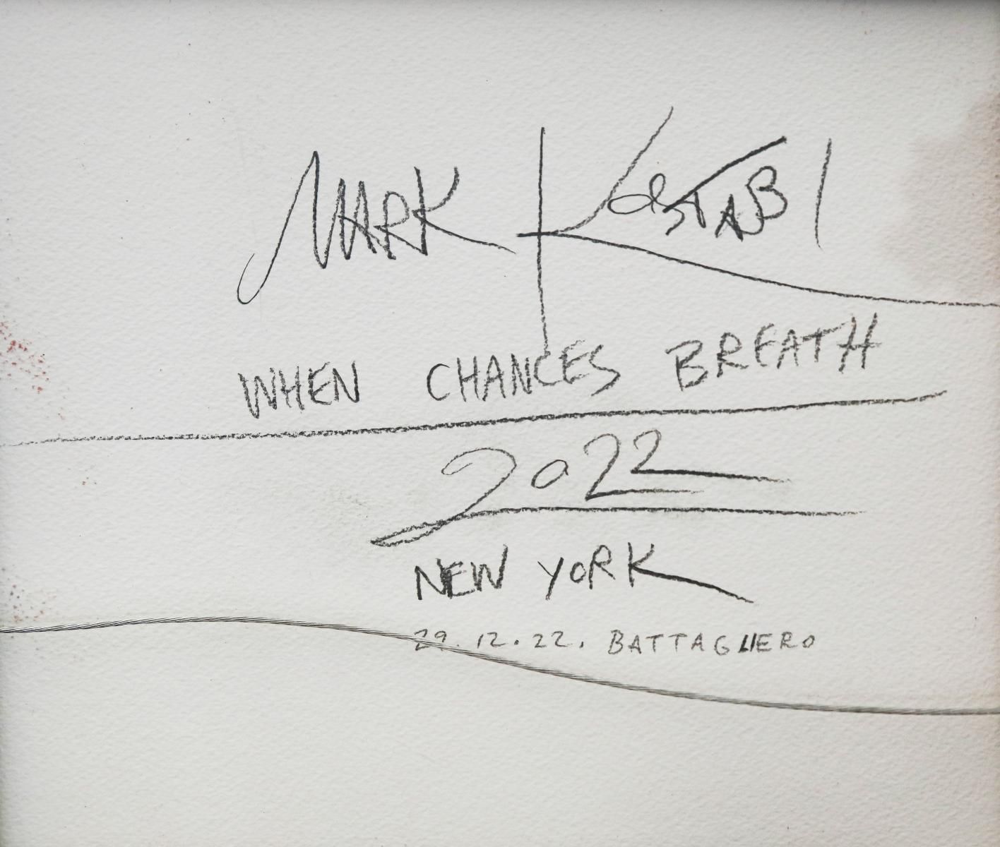 Mark Kostabi- Original Mixed Media on Paper "When Chances Breath, 2022"