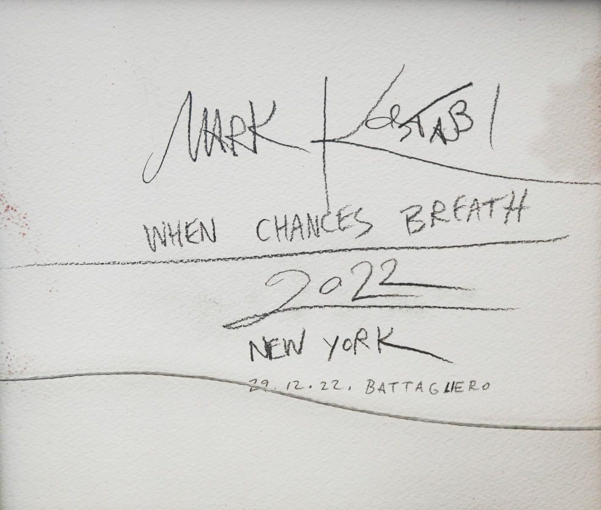 Mark Kostabi- Original Mixed Media on Paper "When Chances Breath, 2022"