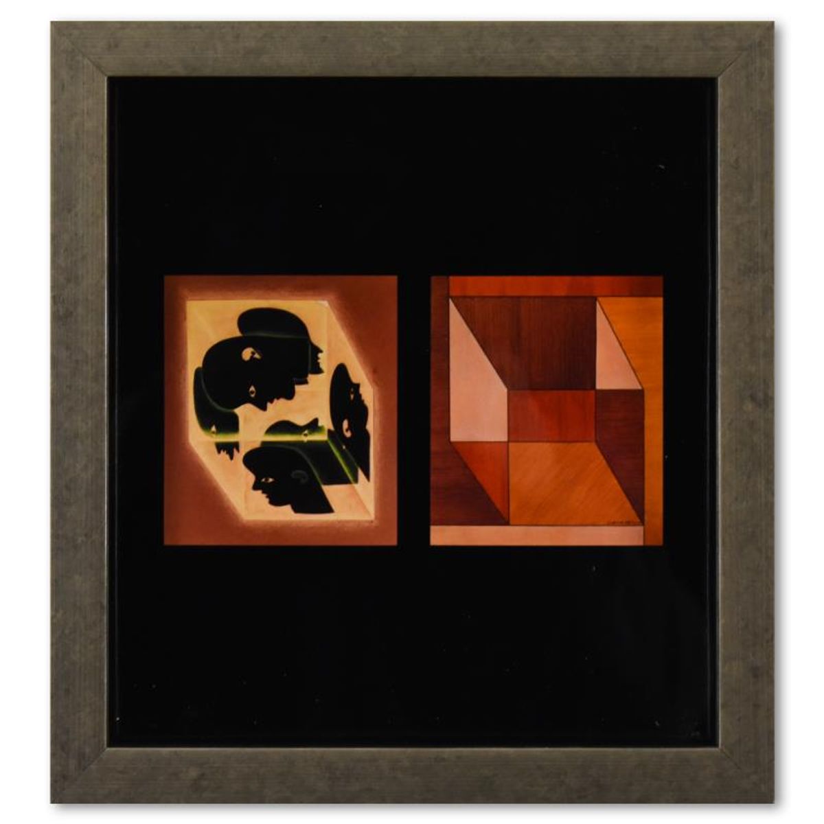 Victor Vasarely (1908-1997), "Cube - AXO & Etude Axonometrique - 1 de la serie Graphismes 3" Framed 1977 Heliogravure Print with Letter of Authenticity