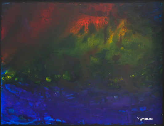 Wyland- Original Watercolor Painting on Deckle Edge Paper "Abstract"