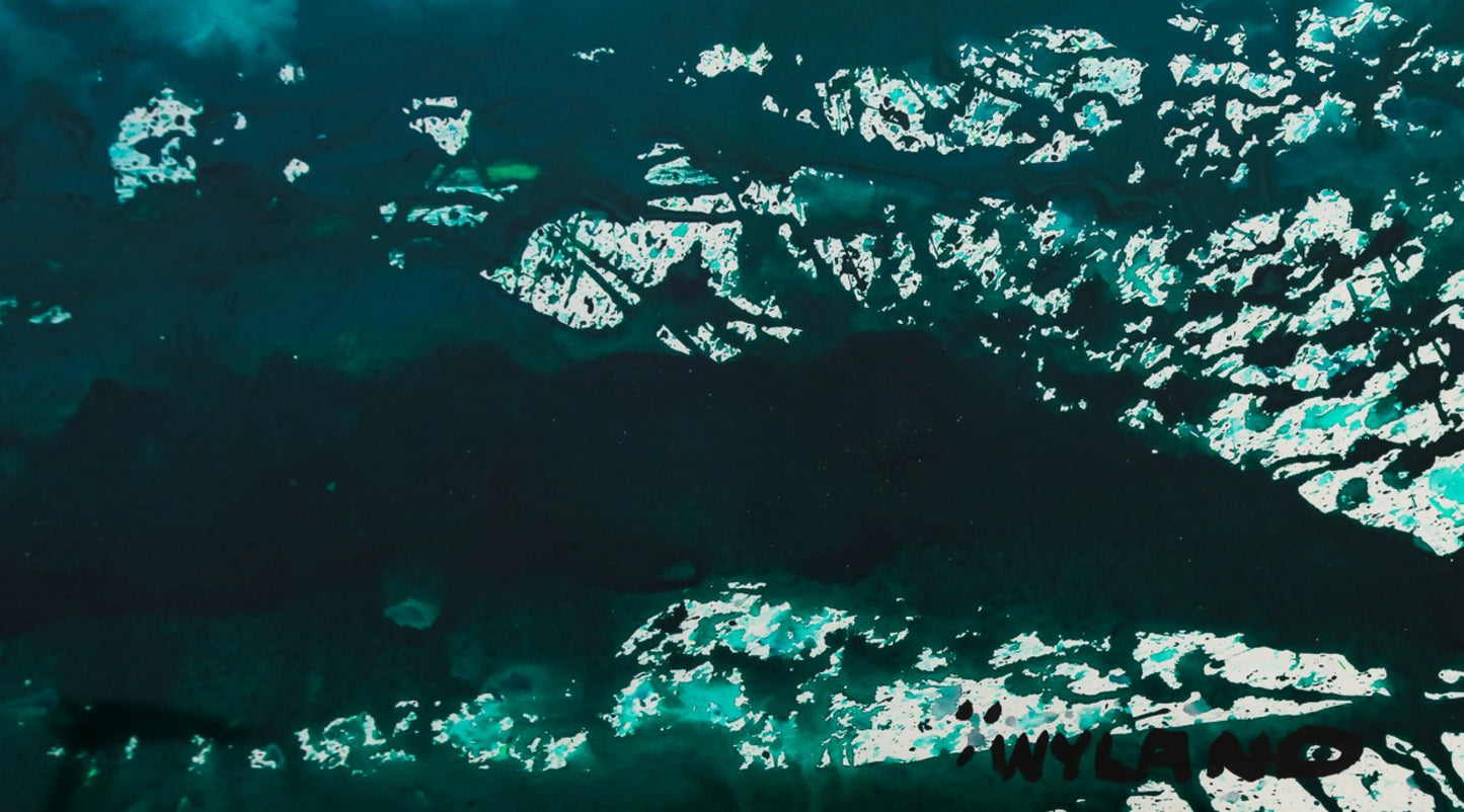 Wyland- Original Watercolor Painting on Deckle Edge Paper "Abstract"