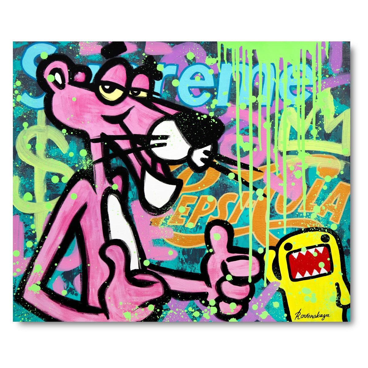 Nastya Rovenskaya- Original Oil on Canvas "Pop Graffiti"