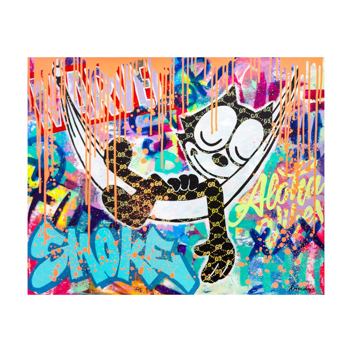 Nastya Rovenskaya- Original Oil on Canvas "Jazzed in Splashes"
