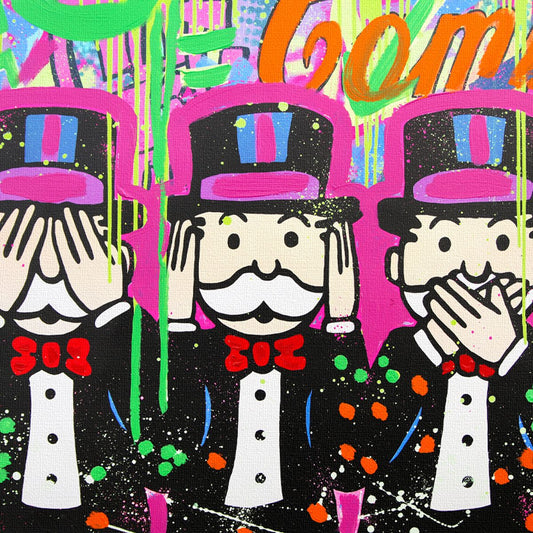 Nastya Rovenskaya- Mixed Media on Canvas "Wild Garden Graffiti"