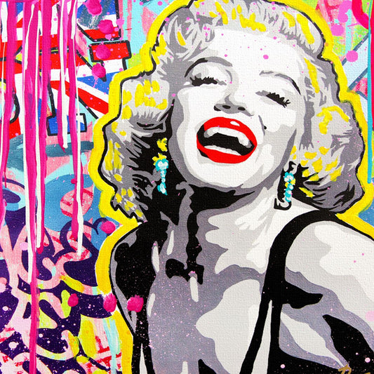 Nastya Rovenskaya- Mixed Media on Canvas "Marilyn Reloaded"