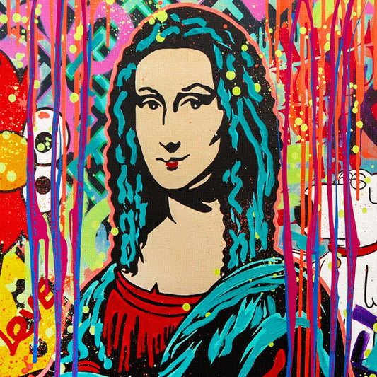 Nastya Rovenskaya- Mixed Media on Canvas "Mona Unmasked"