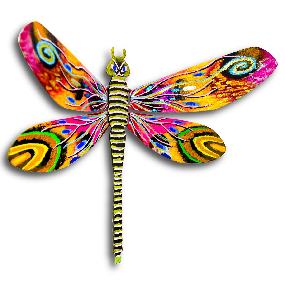 Patricia Govezensky- Original Painting on Cutout Steel "Dragonfly"
