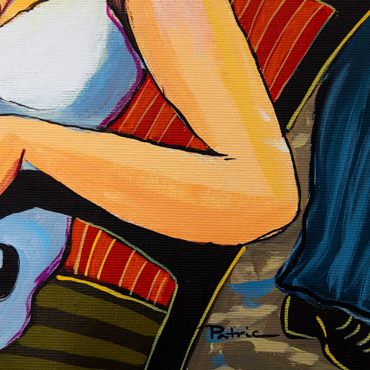 Patricia Govezensky- Original Acrylic on Canvas "Cafe Society"