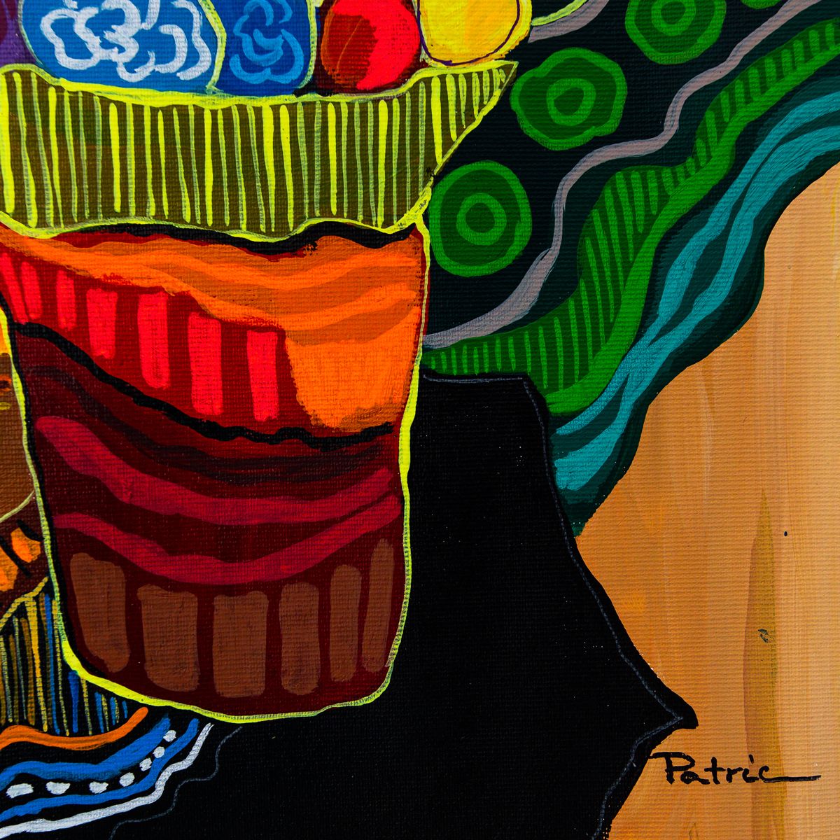 Patricia Govezensky- Original Acrylic on Canvas "Late Afternoon Conversations"