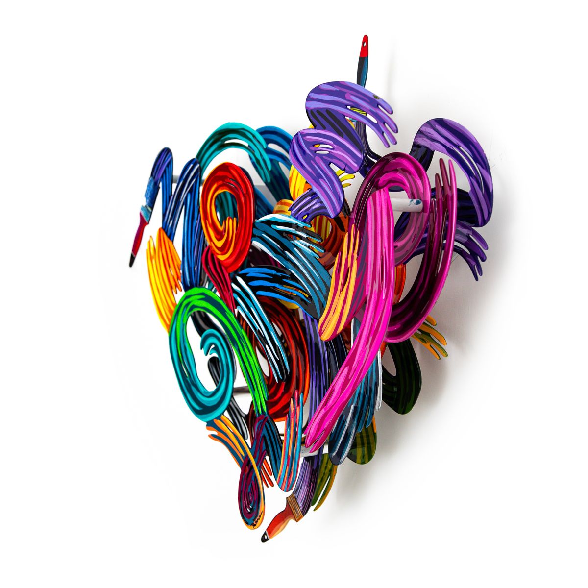 Patricia Govezensky- Original Painting on Cutout Steel "Colors of Love (Mini Series)"