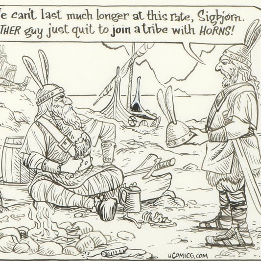 Bizarro, "Viking Defection" is a Framed Original Pen & Ink Drawing by Dan Piraro, Hand Signed with Letter of Authenticity.