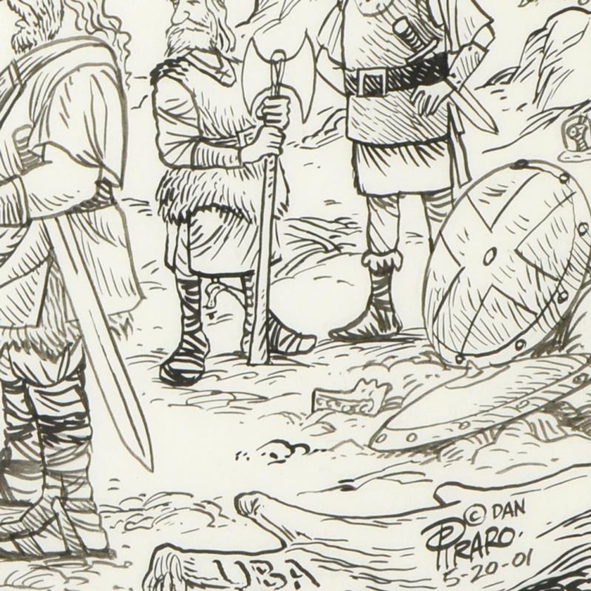 Bizarro, "Viking Defection" is a Framed Original Pen & Ink Drawing by Dan Piraro, Hand Signed with Letter of Authenticity.