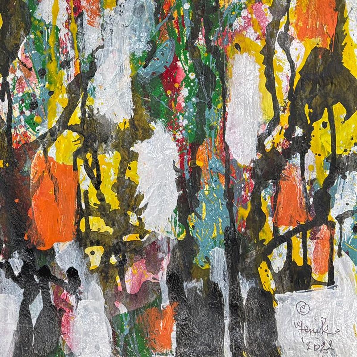 Jenik Cook, Framed Hand Signed Original Painting with Letter of Authenticity.