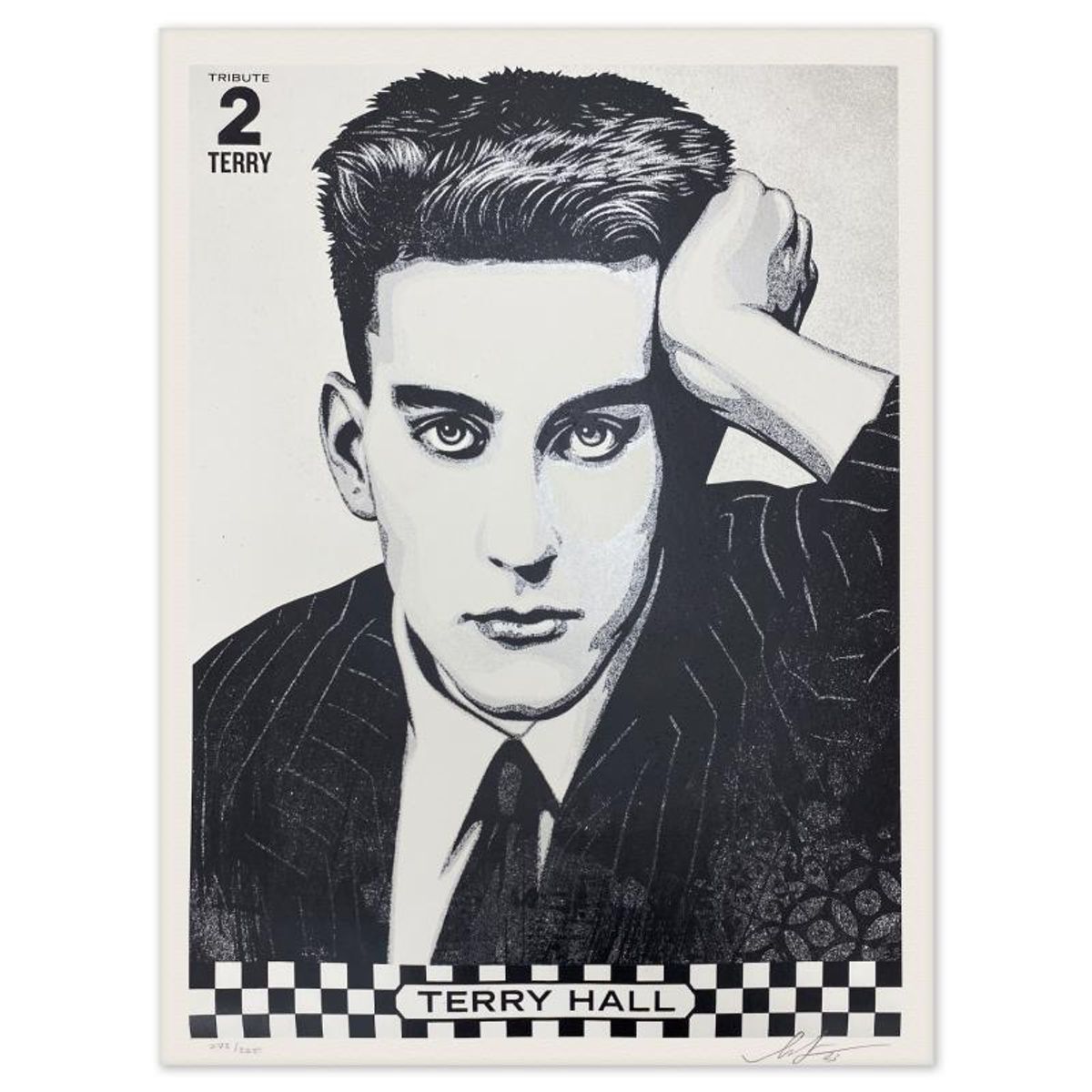 Shepard Fairey, "Terry Hall Tribute" Limited Edition Screen Print, Numbered 273/325 and Hand Signed with Letter of Authenticity.