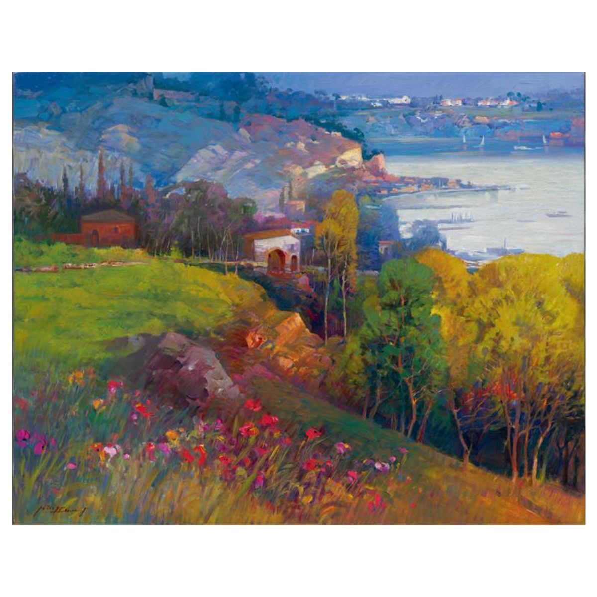 Ming Feng, "Seaview" Hand Embellished Limited Edition on Canvas, Numbered and Hand Signed with Letter of Authenticity.