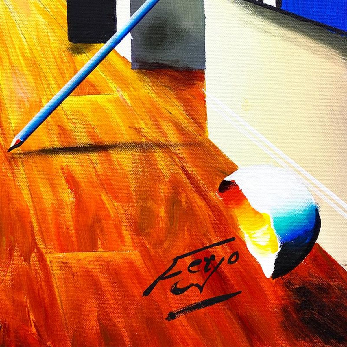 Ferjo, Original Oil Painting on Canvas, Hand Signed with Letter of Authenticity