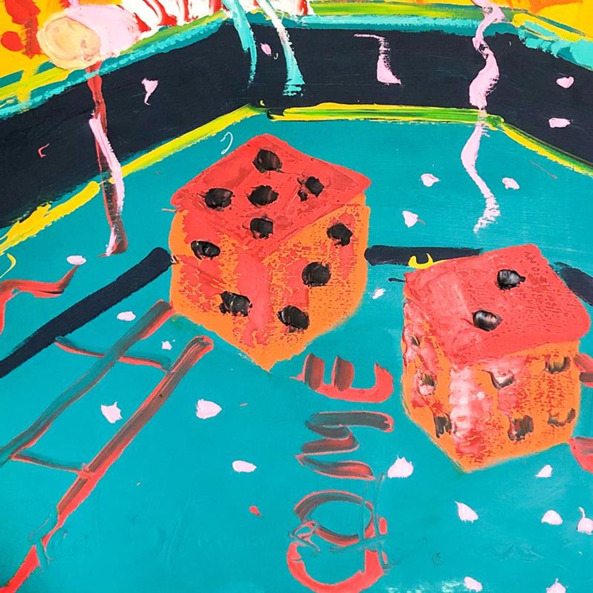 Paul Blaine Henrie (1932-1999), "7 Come 11" Hand Signed Original Painting on Canvas (48"x30") with Letter of Authenticity.