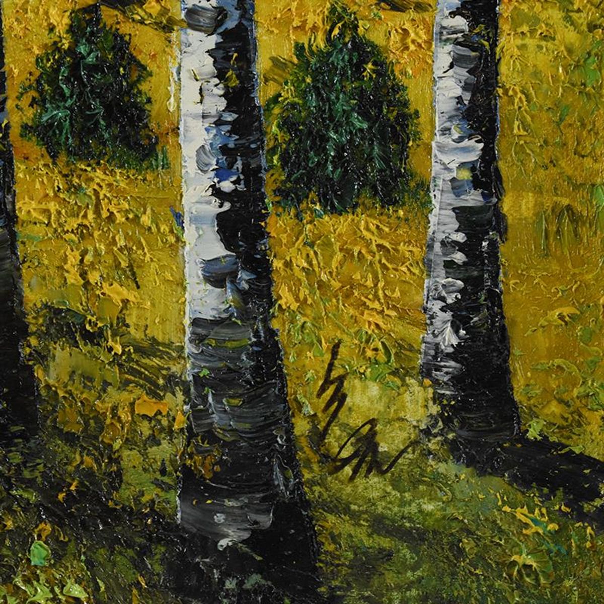 Inam, Original Oil Painting on Canvas (36" x 36"), Hand Signed with Letter of Authenticity.