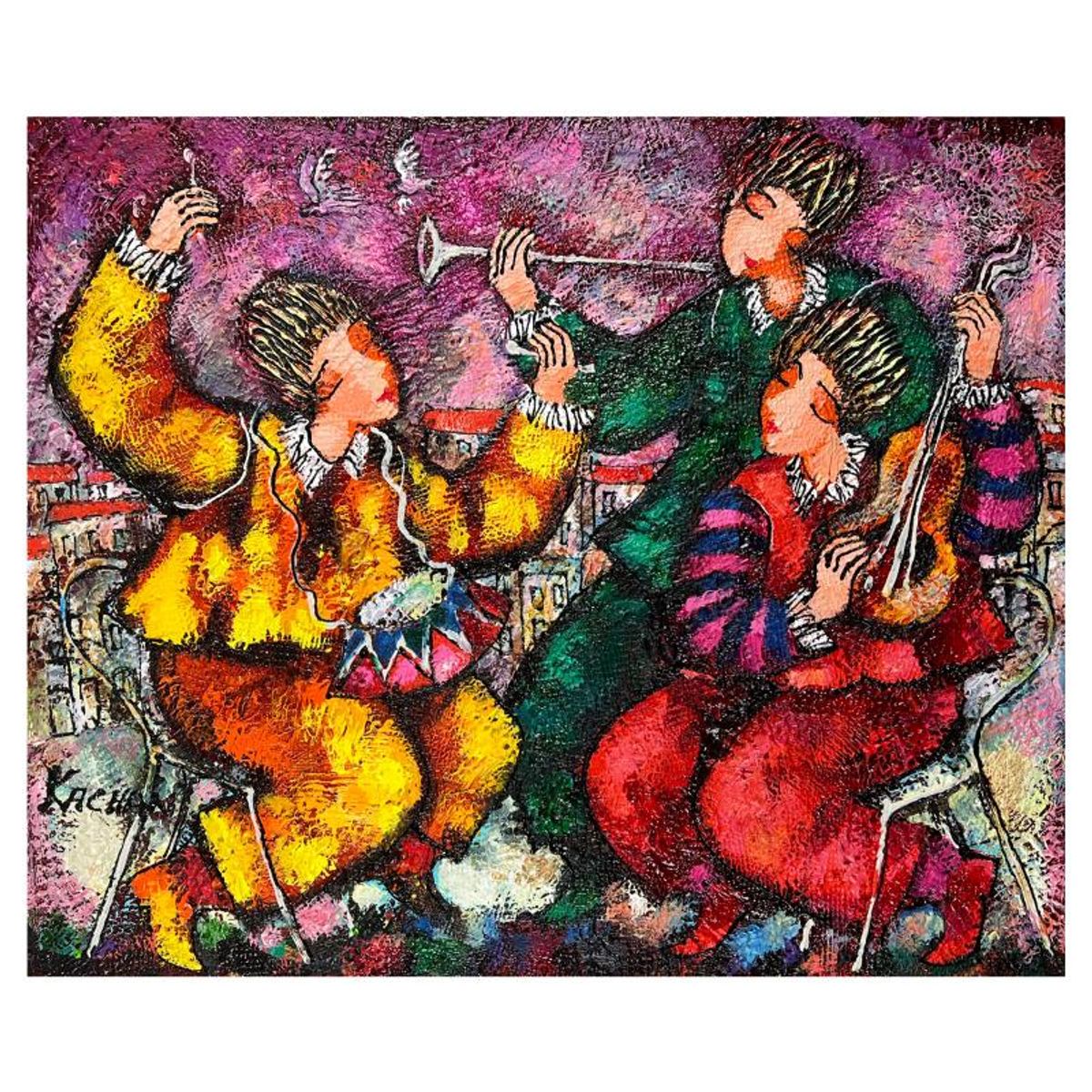 Michael Kachan Hand Signed Original Painting on Canvas with Letter of Authenticity.