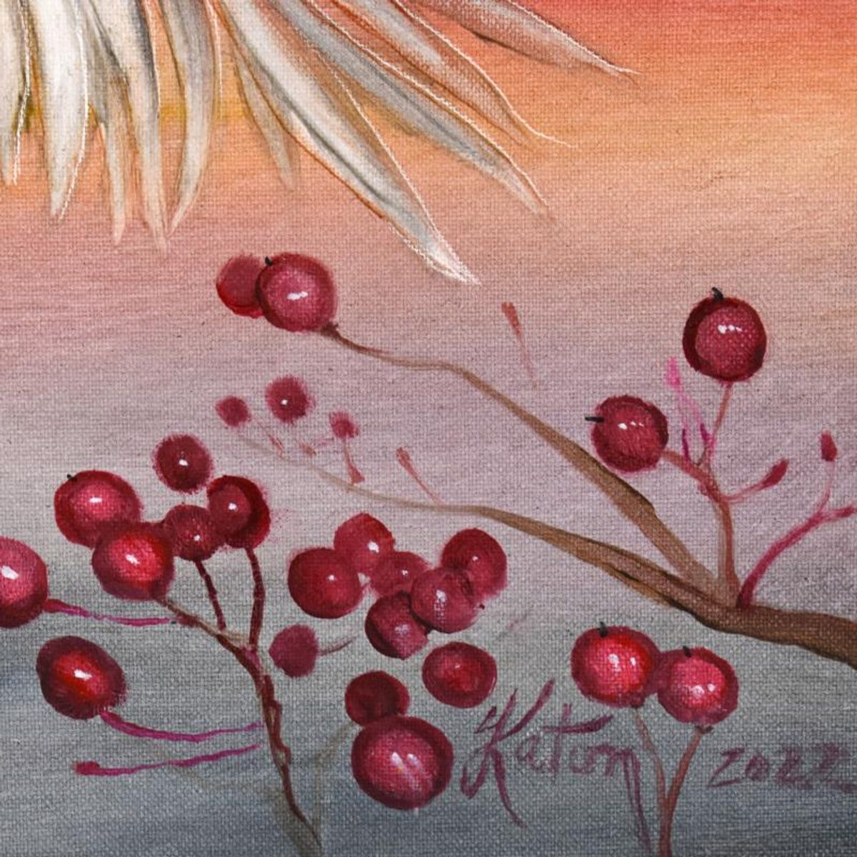 Martin Katon, "Fluttering Hearts" Original Oil Painting on Canvas, Hand Signed with Letter of Authenticity.