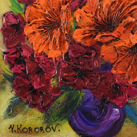 Yana Korobov, "Sunshine Dawn" Original Acrylic Painting on Canvas, Hand Signed with Letter Authenticity.