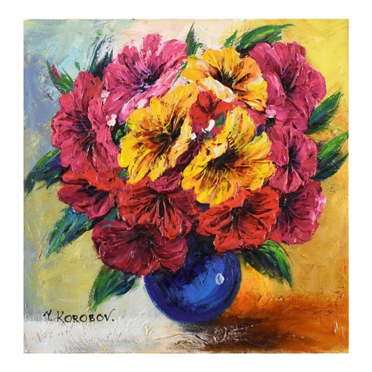 Yana Korobov, "Trueness of Feelings" Original Acrylic Painting on Canvas, Hand Signed with Letter Authenticity.