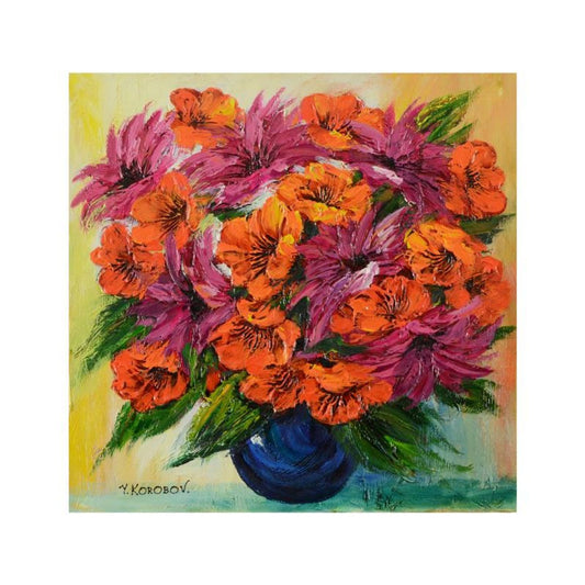 Yana Korobov, "Private Vision" Original Acrylic Painting on Canvas, Hand Signed with Letter Authenticity.