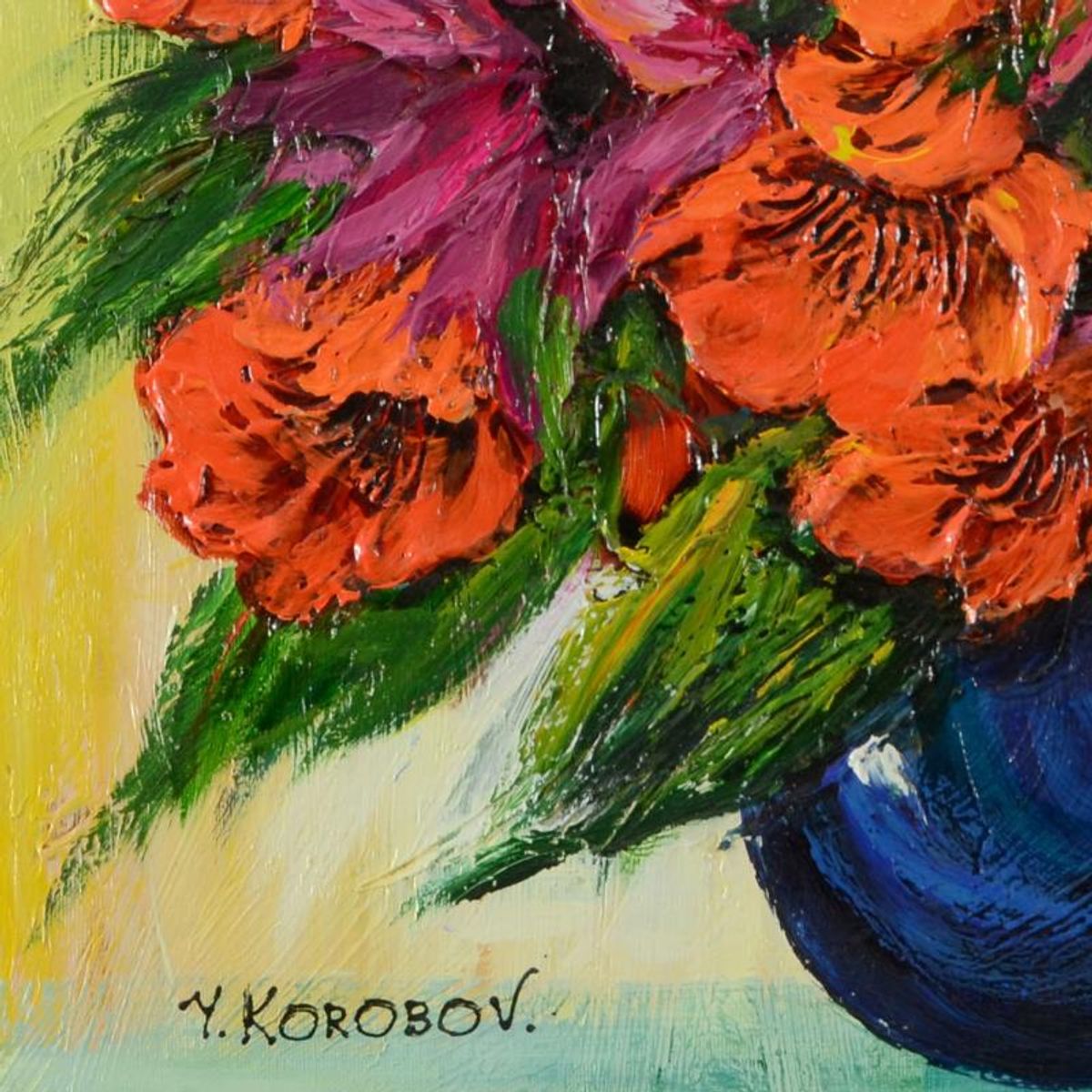 Yana Korobov, "Private Vision" Original Acrylic Painting on Canvas, Hand Signed with Letter Authenticity.