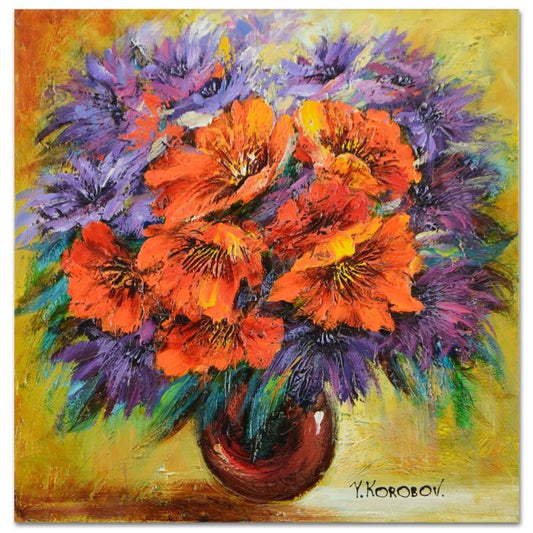 Yana Korobov, Original Acrylic Painting on Canvas, Hand Signed with Letter Authenticity.
