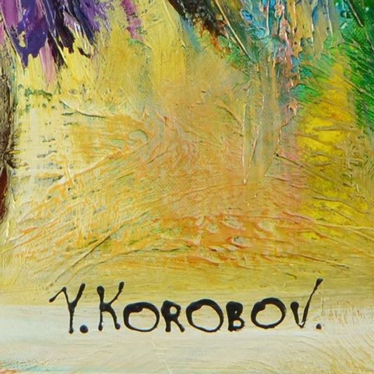 Yana Korobov, Original Acrylic Painting on Canvas, Hand Signed with Letter Authenticity.
