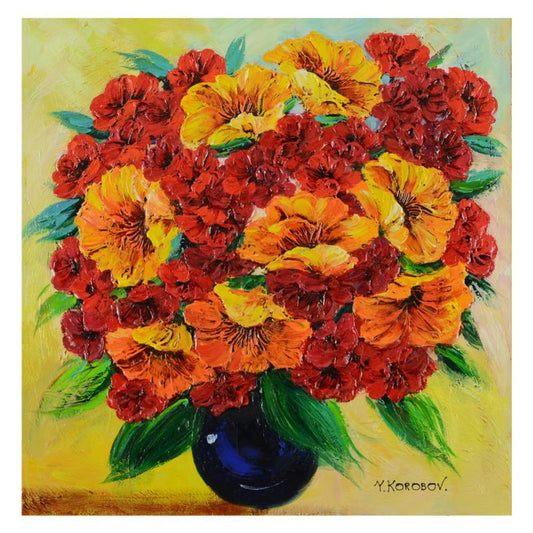 Yana Korobov, Original Acrylic Painting on Canvas, Hand Signed with Letter Authenticity.