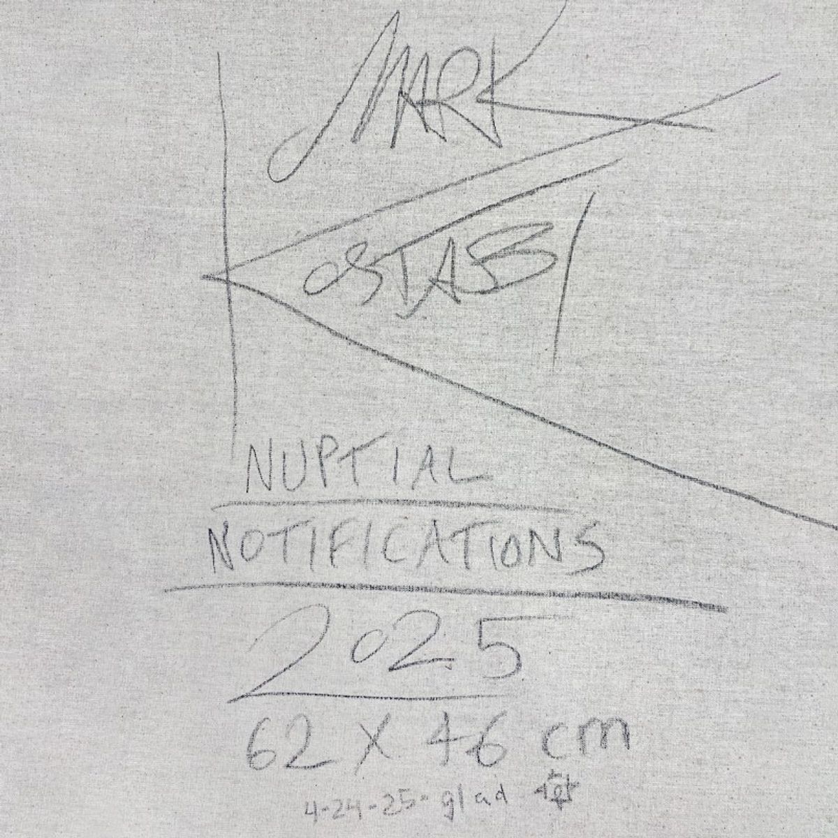 Mark Kostabi, "Nuptial Notifications" Framed Original Oil Painting on Canvas, Hand Signed with COA