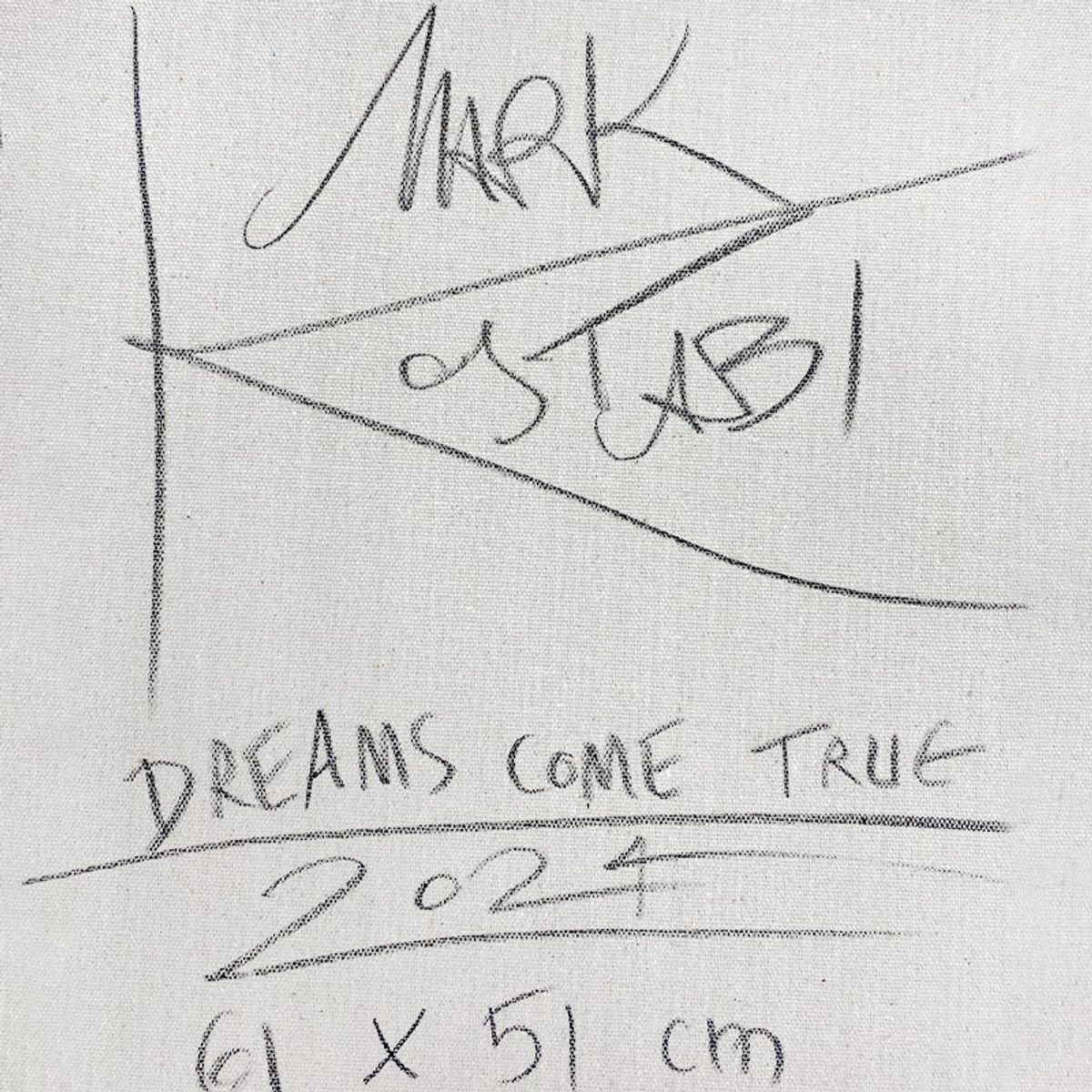 Mark Kostabi, "Dreams Come True" Framed Original Oil Painting on Canvas, Hand Signed with COA