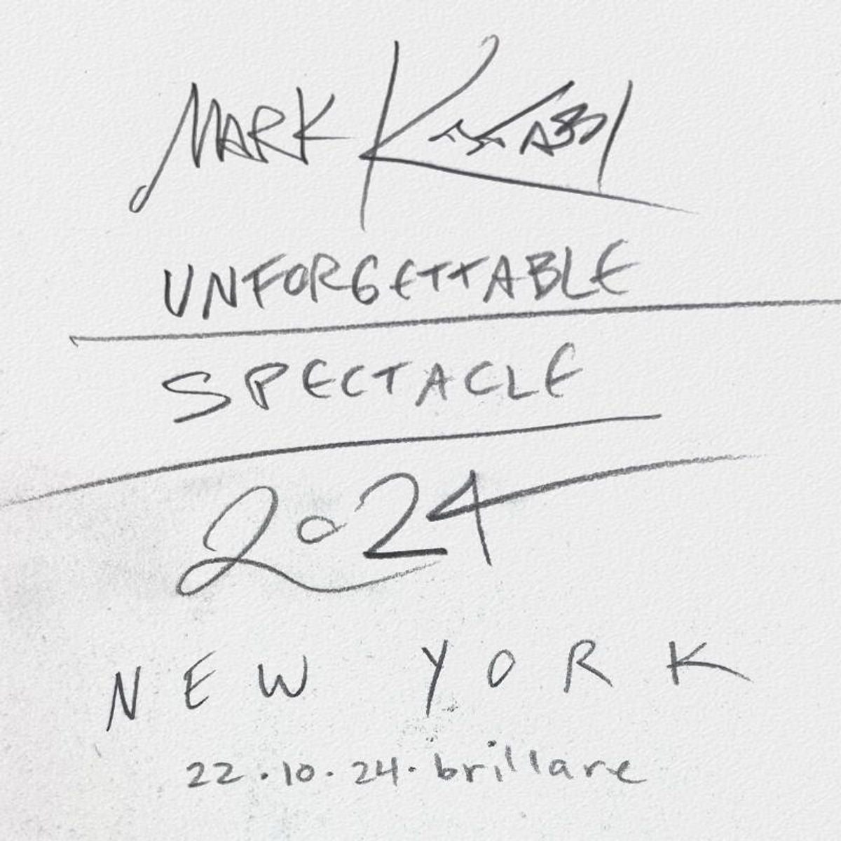 Mark Kostabi, "Unforgettable Spectacle" Framed Original Mixed Media Drawing on Paper, Hand Signed with Certificate of Authenticity