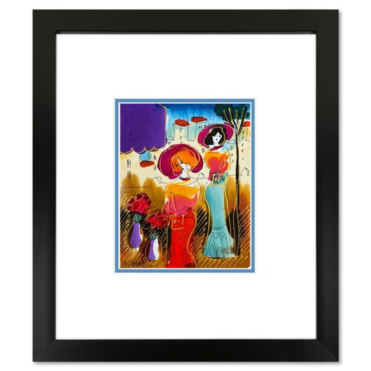 Moshe Leider, Framed Original Mixed Media Watercolor Painting, Hand Signed with Letter of Authenticity.