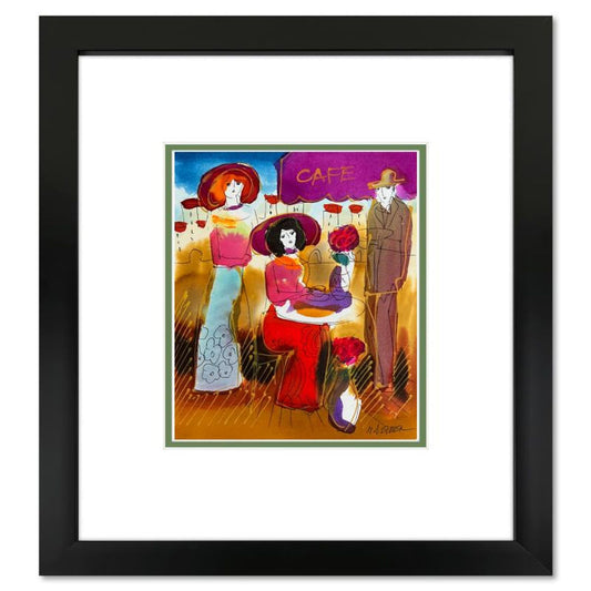 Moshe Leider, Framed Original Mixed Media Watercolor Painting, Hand Signed with Letter of Authenticity.