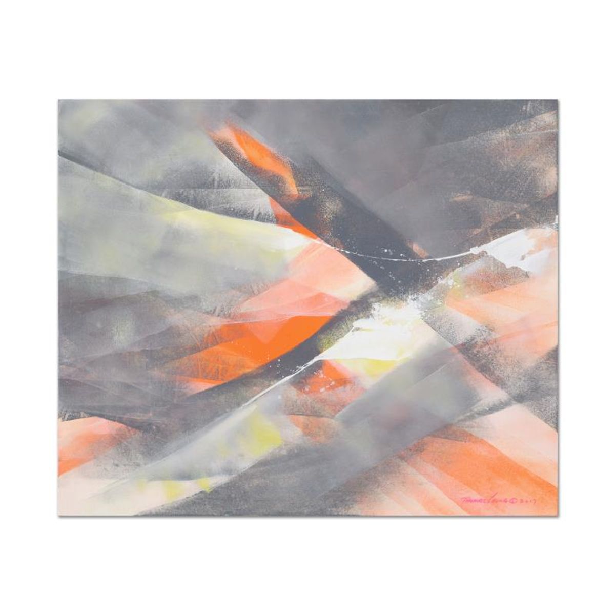 Thomas Leung, "Intersect" Original Oil Painting on Canvas Board, Hand Signed with Certificate of Authenticity.
