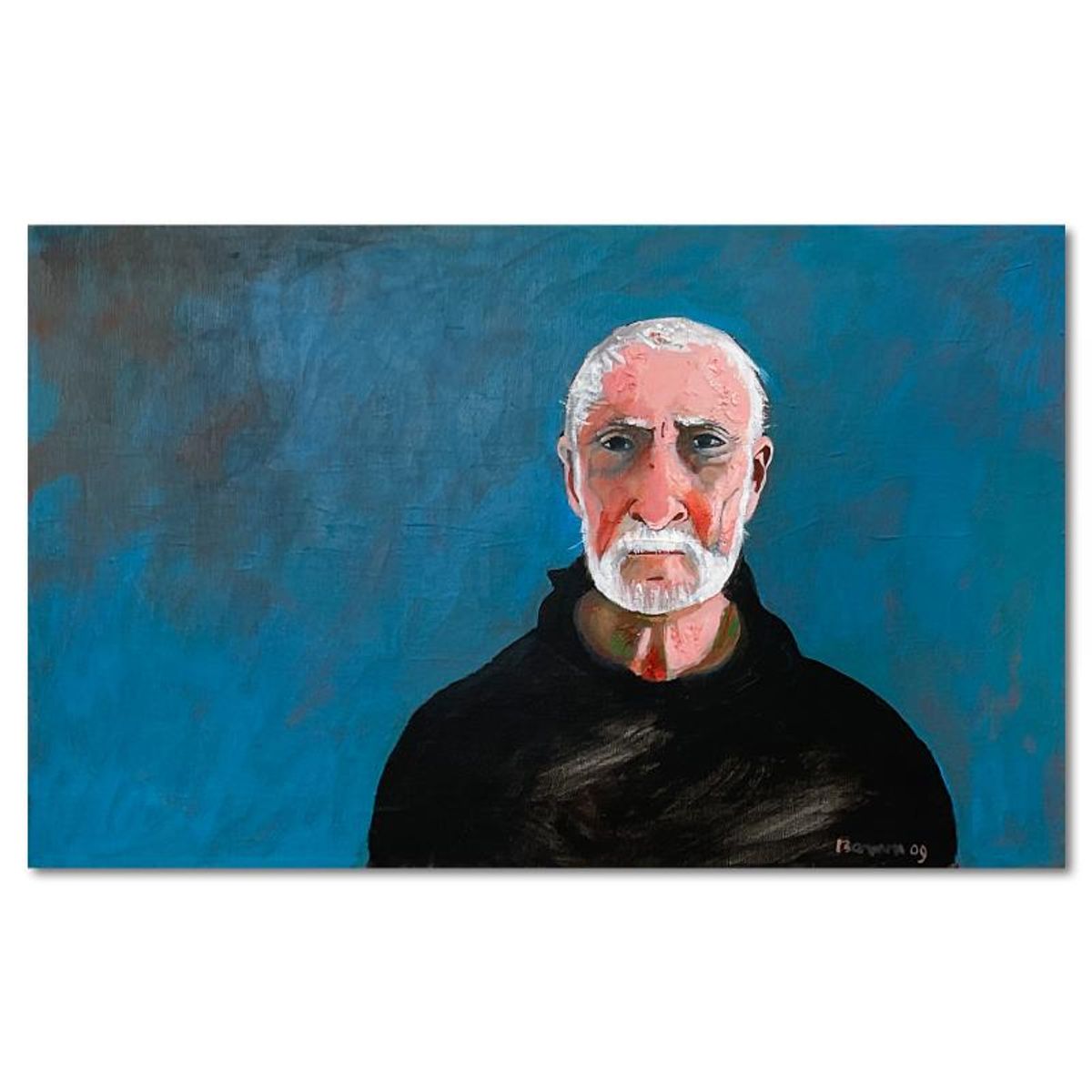 Milton Berwin (1925-2023), "Self Portrait" Original Painting on Canvas (16" x 25"), Hand Signed with Letter of Authenticity.